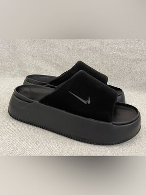 Size 10 - Nike Calm Elevation Slide Black IO0495-001 Women's NEW FAST SHIP